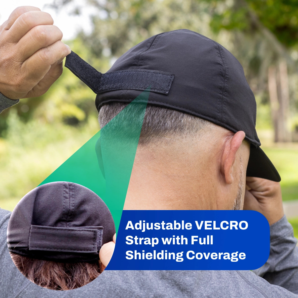 DefenderShield EMF Protection Baseball Cap adjustable velcro strap with full shielding coverage