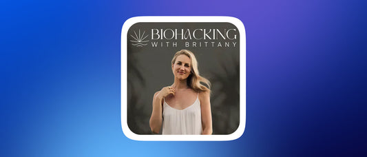 Biohacking with Brittany Podcast Cover Artwork with Daniel DeBaun on EMF radiation 