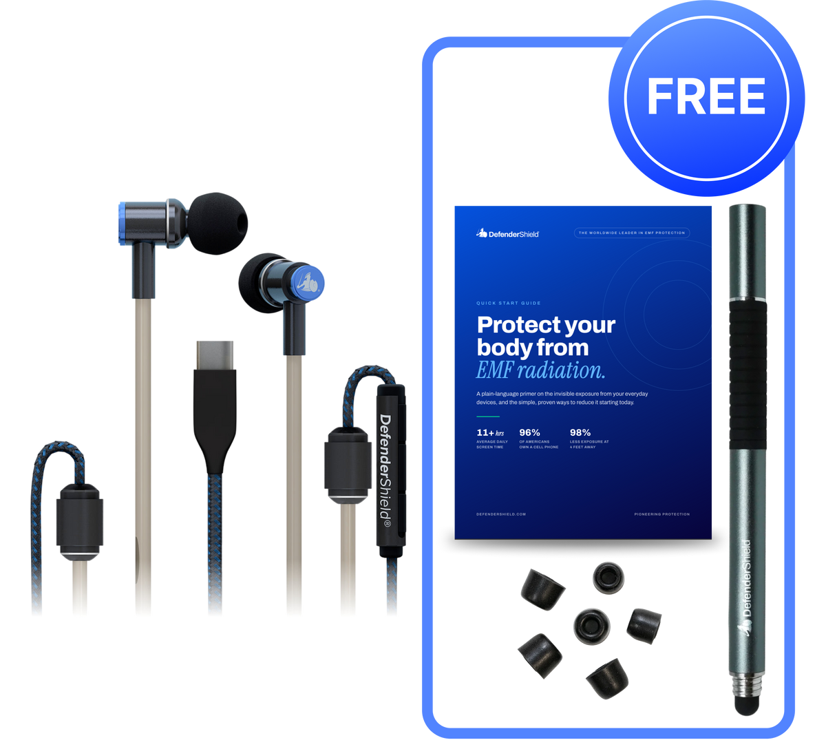 EMF radiation-free air tube earbuds