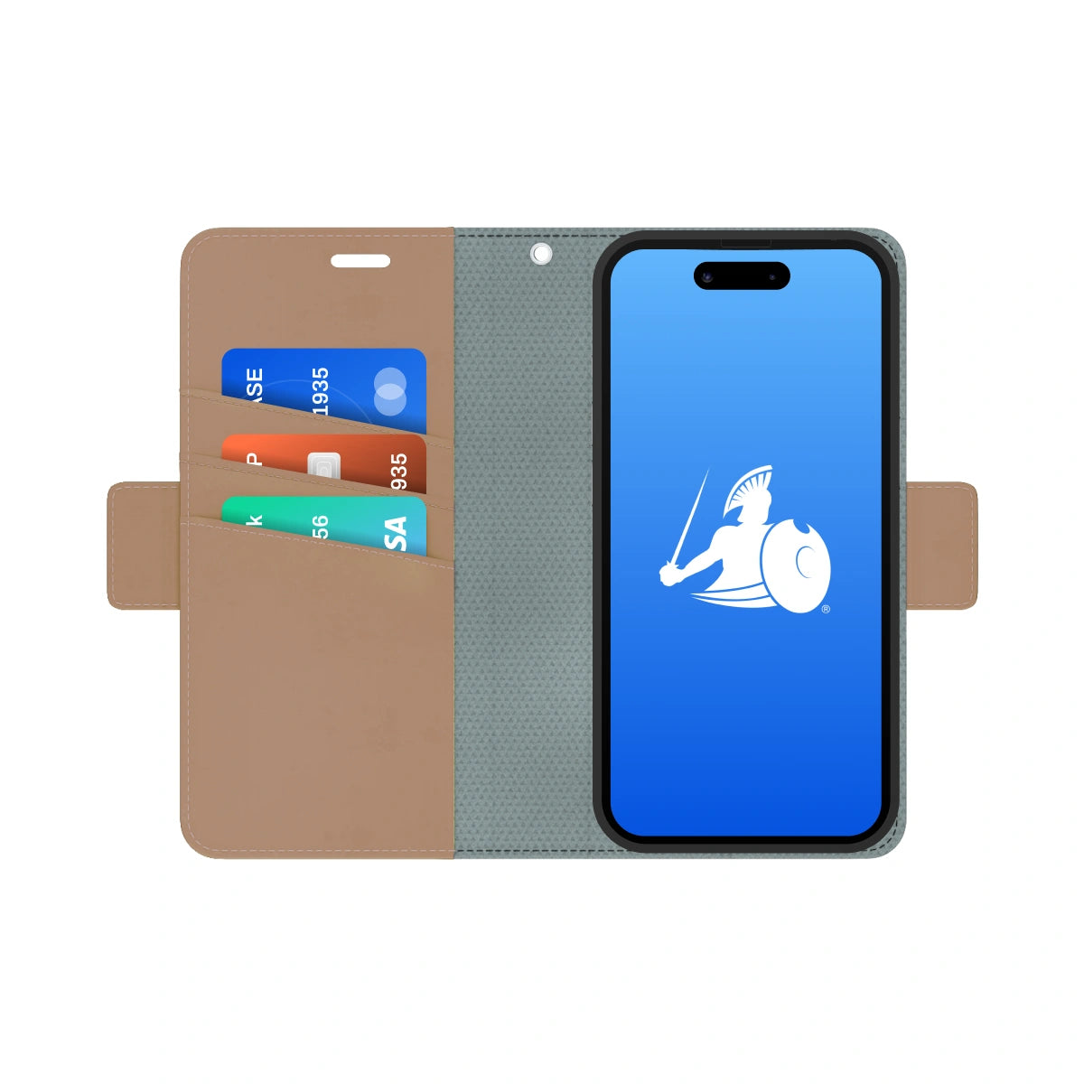 DefenderShield EMF Protection Brown Tan iPhone Wallet Case