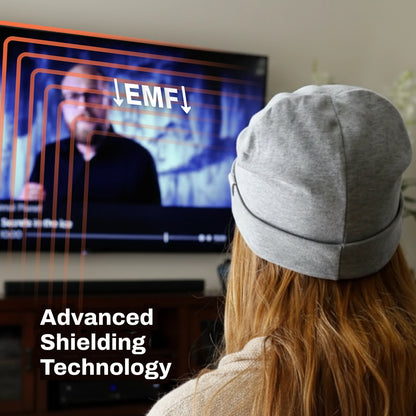 DefenderShield EMF Protection Adult Beanie Gray advanced shielding technology