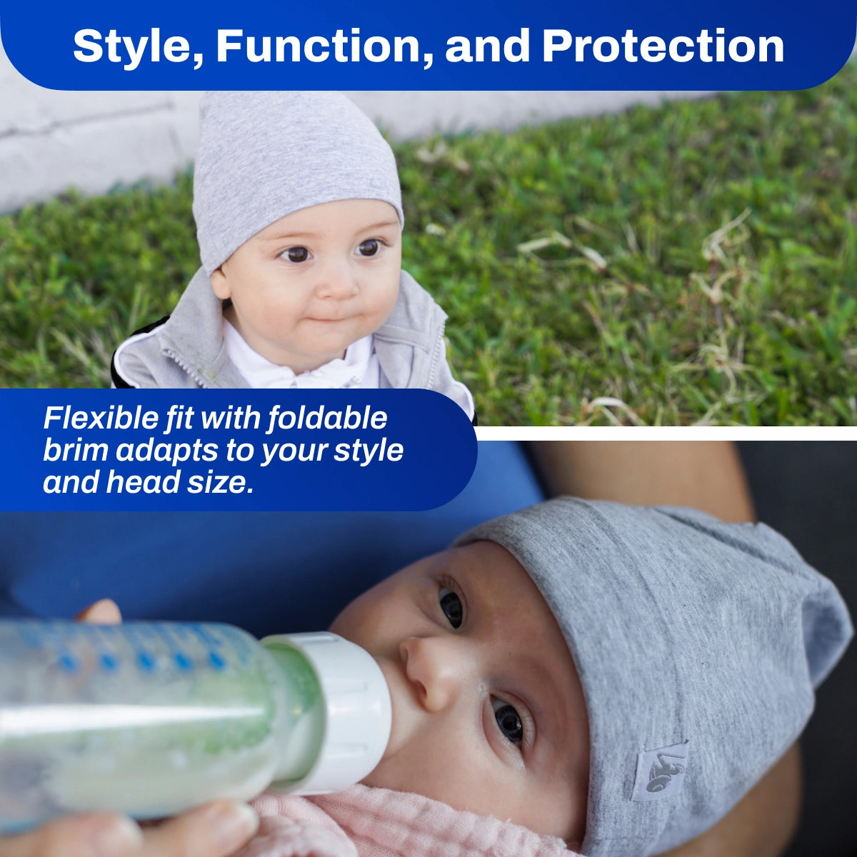 DefenderShield EMF Protection Baby Beanie Gray style, function, and protection
