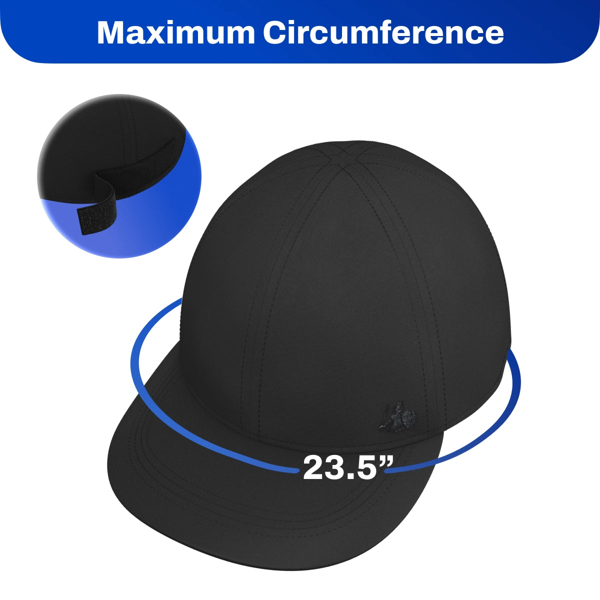 DefenderShield EMF Protection Baseball Cap maximum circumference of 23.5"