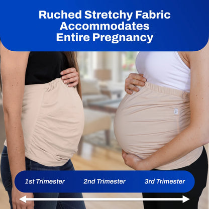 DefenderShield EMF Protection Belly Band ruched stretchy fabric accommodates entire pregnancy