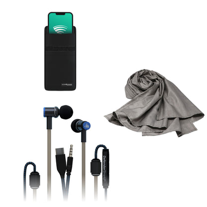 DefenderShield EMF Protection Travelers Bundle Standard Gray Scarf