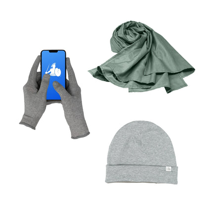 DefenderShield EMF Protection Cozy Bundle Sage Green Scarf