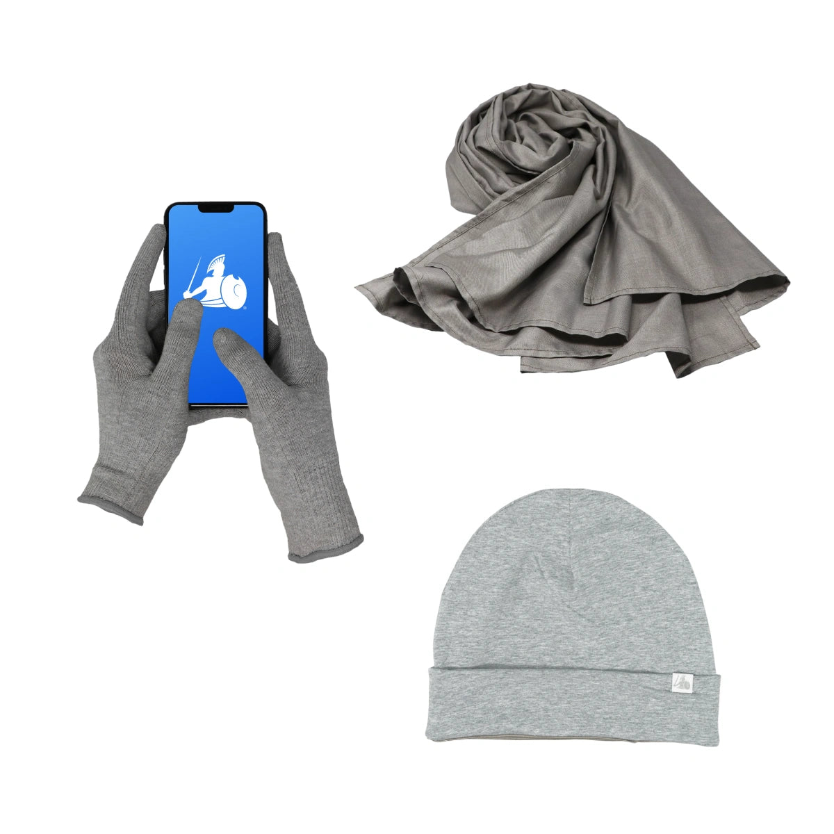 DefenderShield EMF Protection Cozy Bundle Gray Scarf