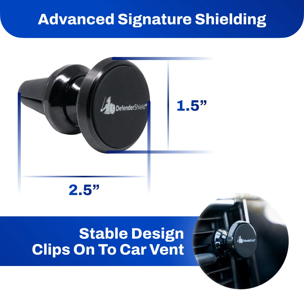 Magnetic Car Phone Holder – Air Vent Mount w/ 360° Rotation