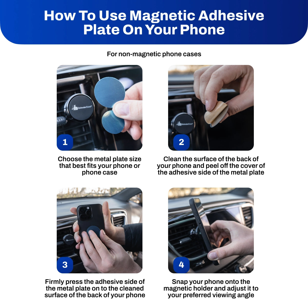 Magnetic Car Phone Holder – Air Vent Mount w/ 360° Rotation