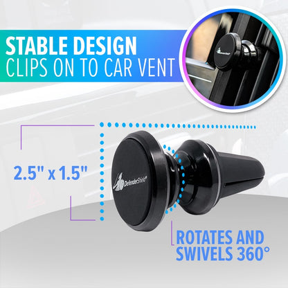 Magnetic Car Phone Holder – Air Vent Mount w/ 360° Rotation