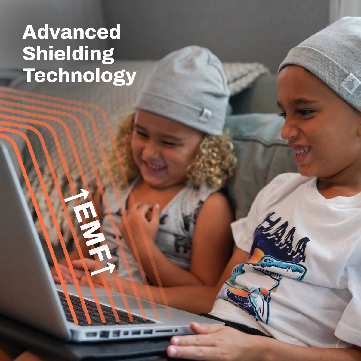 DefenderShield EMF Protection Child Beanie Gray advanced shielding technology