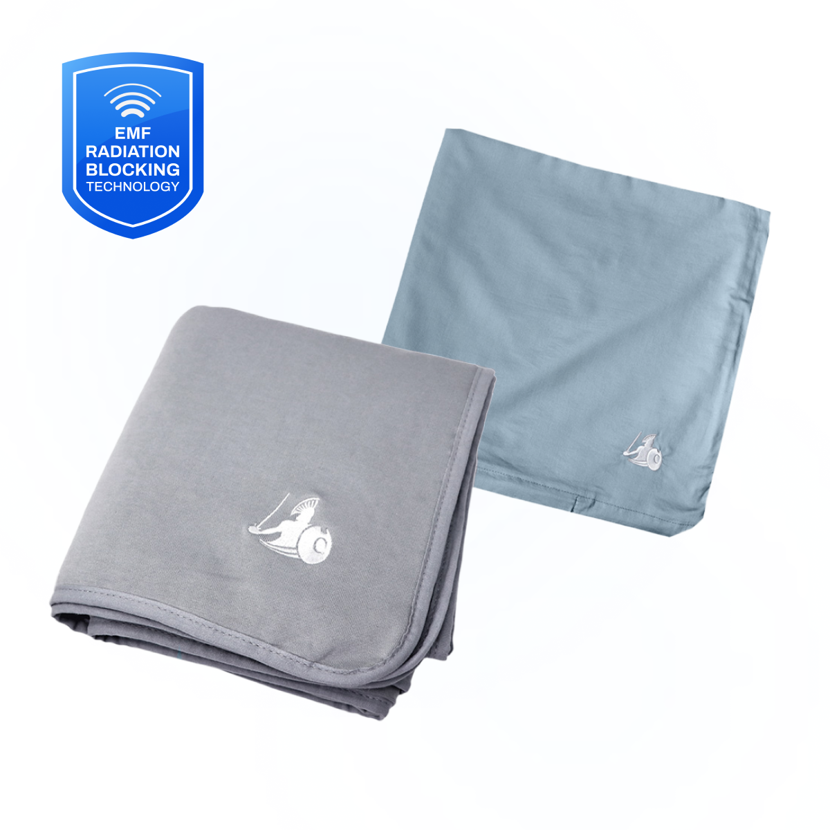 DefenderShield EMF Protection Small Blue Blanket Bundle Catalog Image Pregnancy Travel Baby 