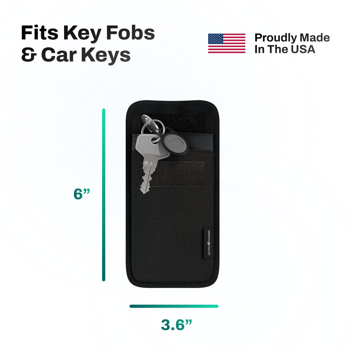 DefenderShield EMF Protection Faraday Key Fob Pouch Bag Fits Key Fobs and Car Keys Proudly Made in the USA
