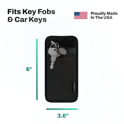 DefenderShield EMF Protection Faraday Key Fob Pouch Bag Fits Key Fobs and Car Keys Proudly Made in the USA