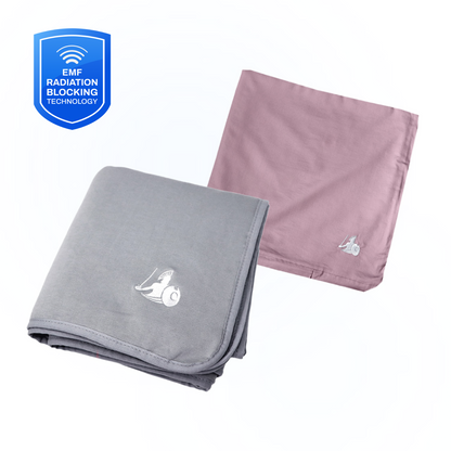 DefenderShield EMF Protection Small Blue Blanket Bundle Catalog Image Pregnancy Travel Baby 