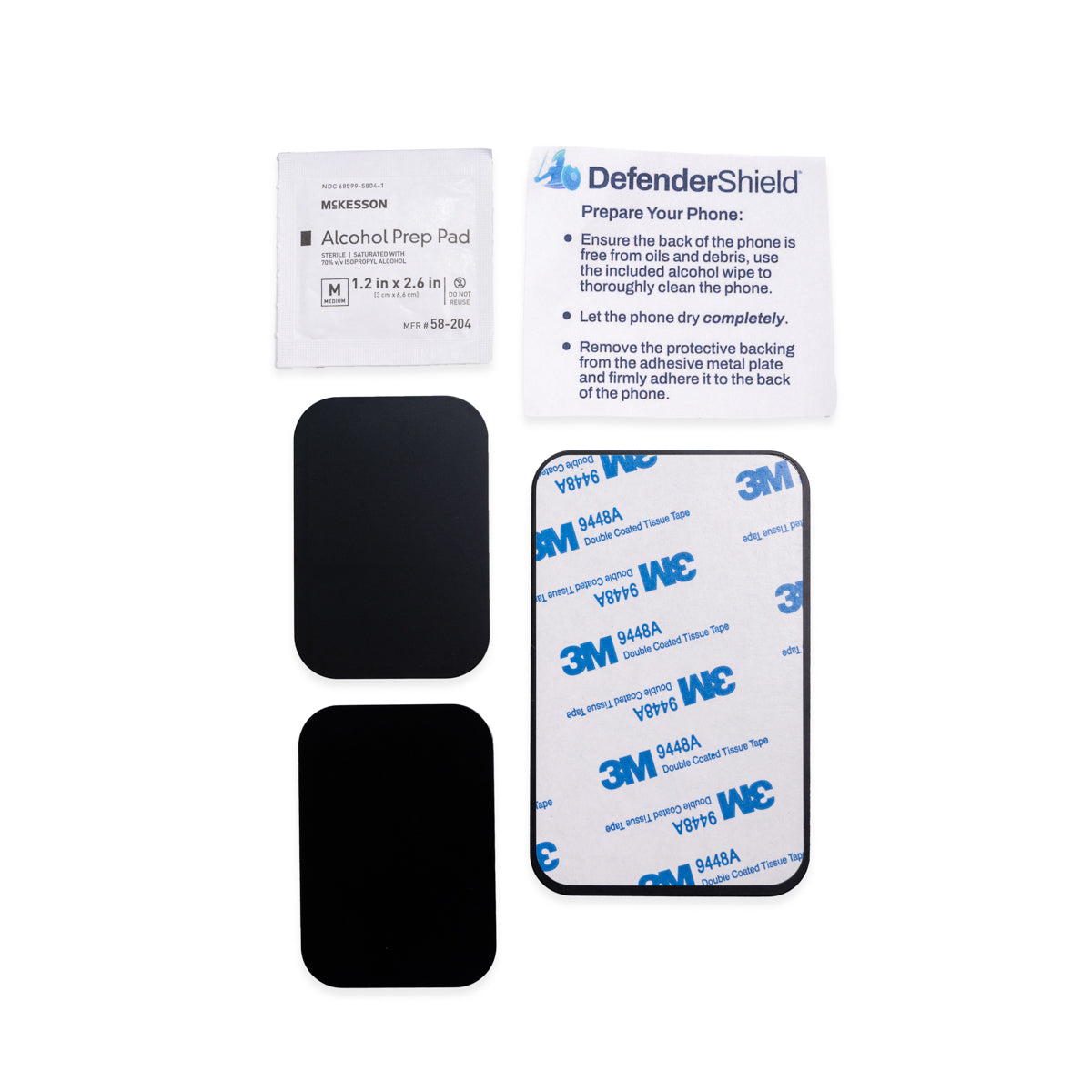 DefenderShield EMF Protection Magnet Replacement Pack 3M Magnets Instructions 2 Small Magnets 1 Large Magnet