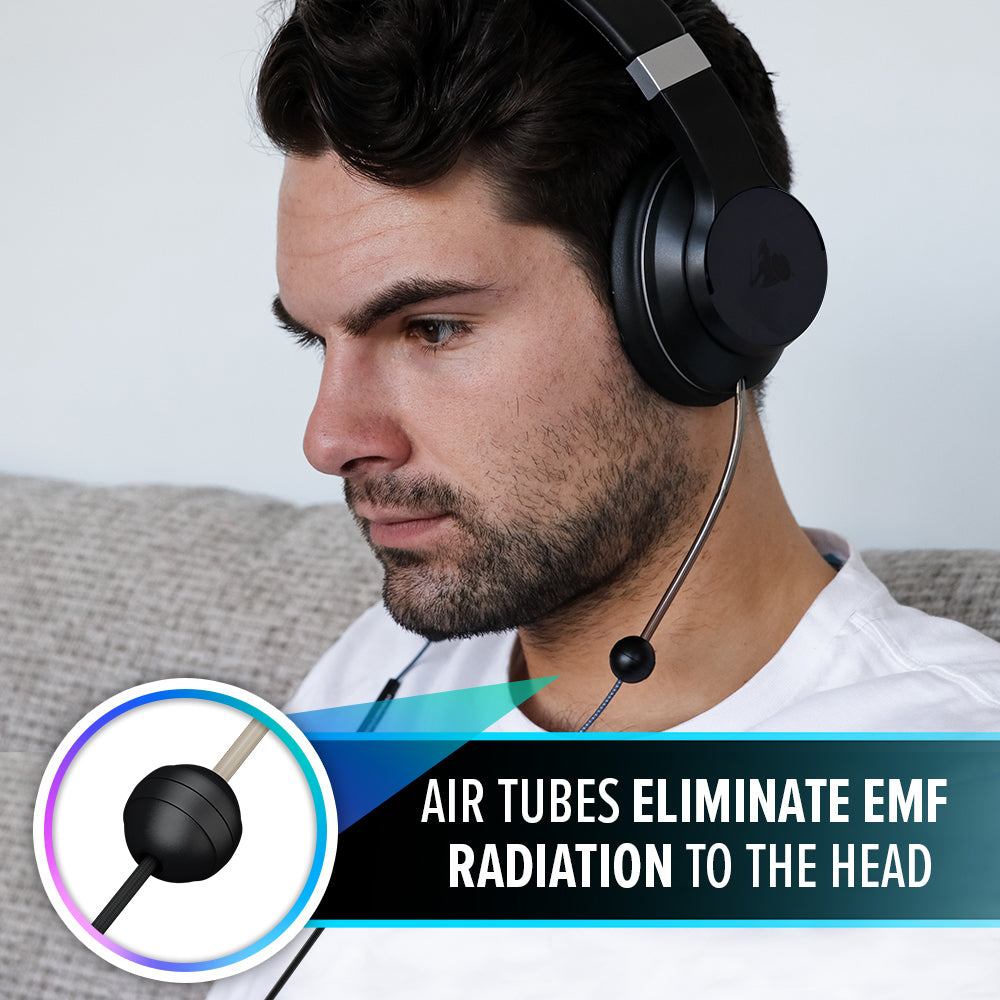 EMF Radiation-Free Air Tube Over-Ear Headphones