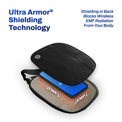 DefenderShield EMF Protection Hip Pack Black Ultra Armor shielding technology blocks wireless radiation from your body