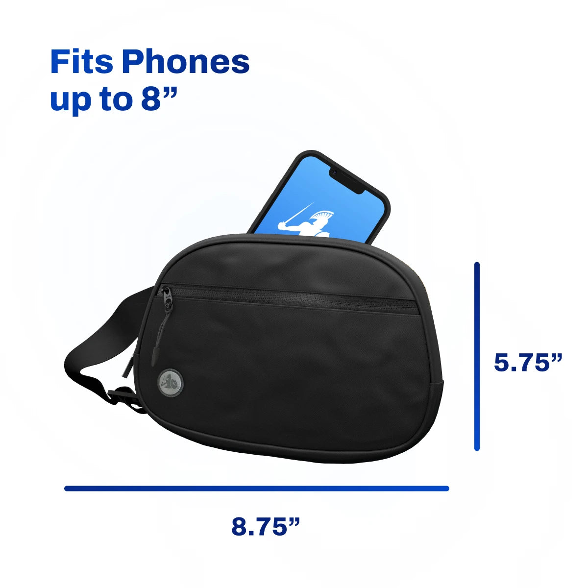 DefenderShield EMF Protection Hip Pack Black fits phones up to 8