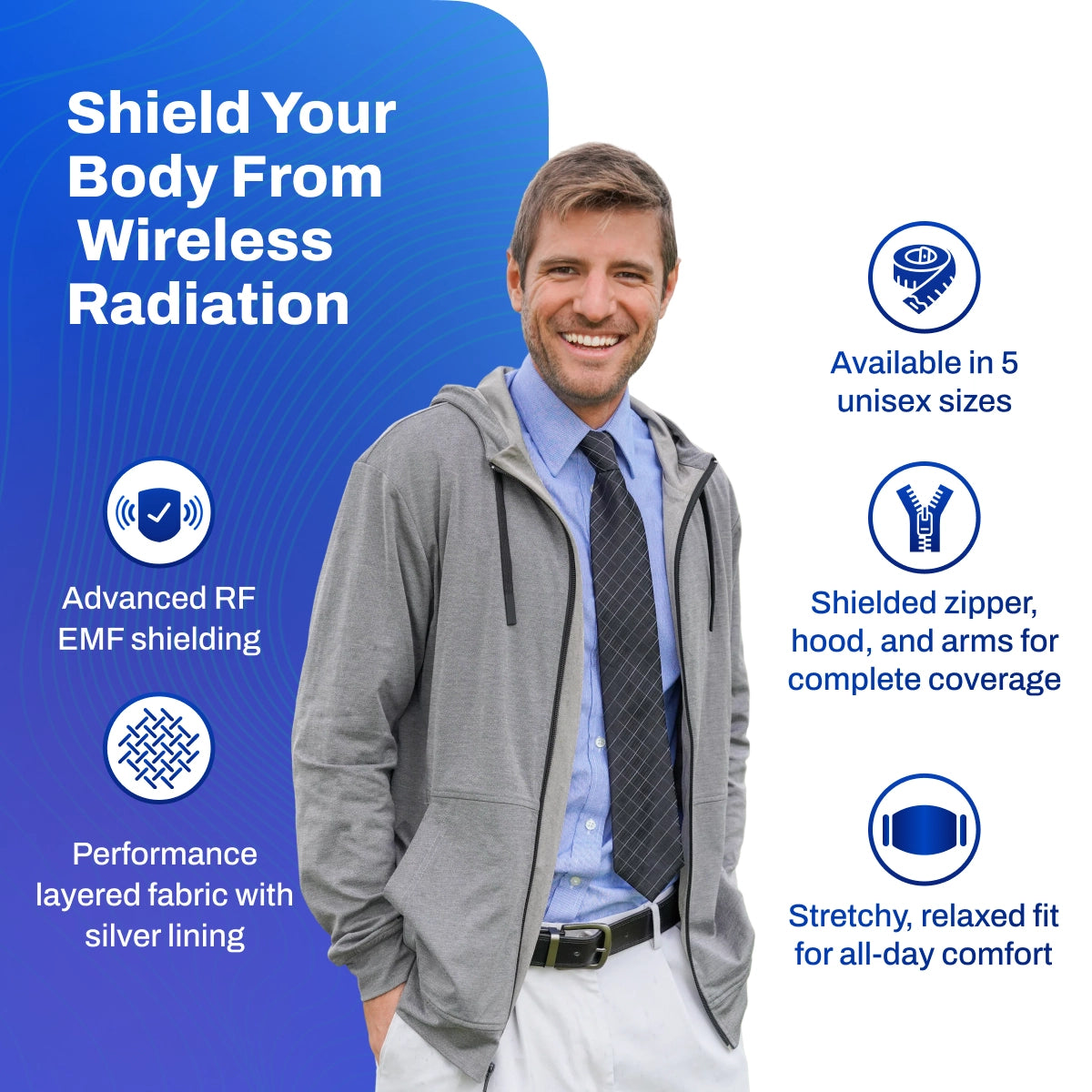 EMF Radiation Protection Hooded Jacket