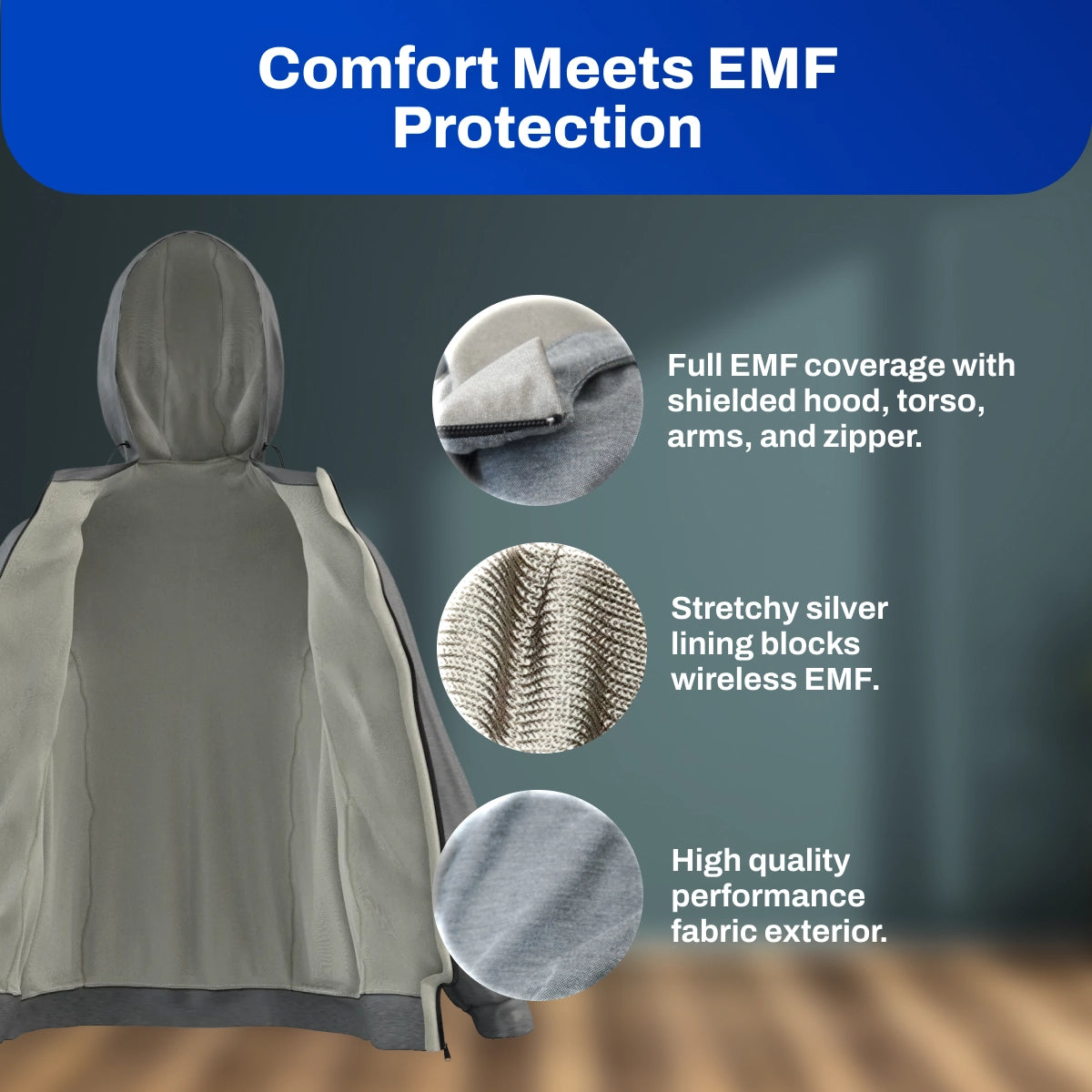 EMF Radiation Protection Hooded Jacket