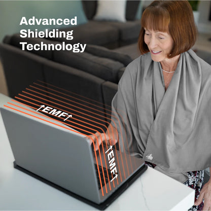 DefenderShield EMF Protection Gray Scarf Advanced Shielding Technology