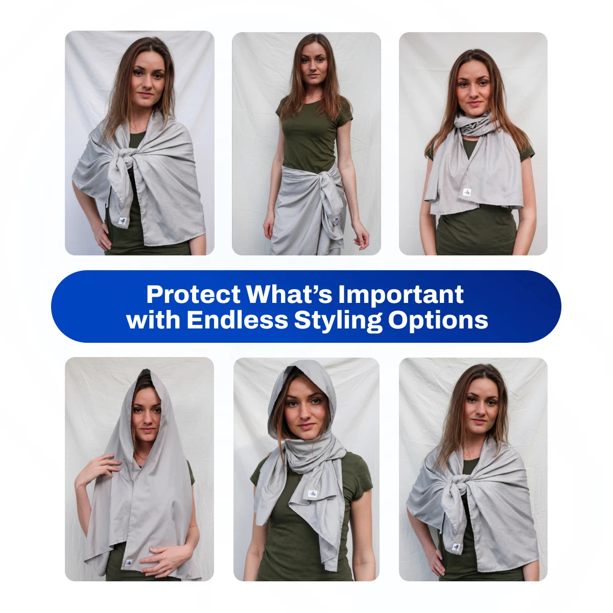 DefenderShield EMF Protection Scarf protect what's important with endless styling options
