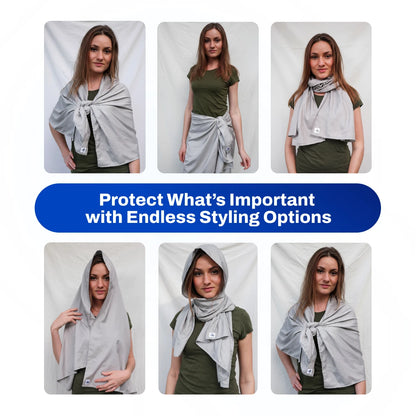 DefenderShield EMF Protection Scarf protect what's important with endless styling options