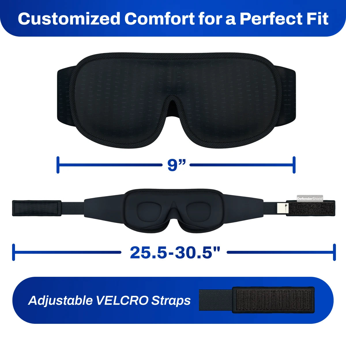 DefenderShield EMF Protection Sleep Mask Customized Comfort for a Perfect Fit Adjustable Velcro Straps