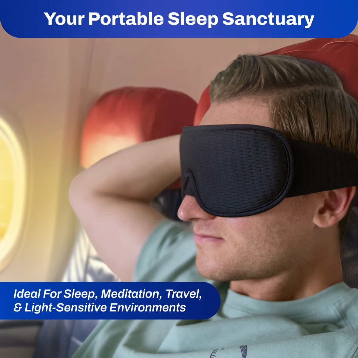 DefenderShield EMF Protection Sleep Mask Your Portable Sleep Sanctuary Travel, Meditation, Light-Sensitive 