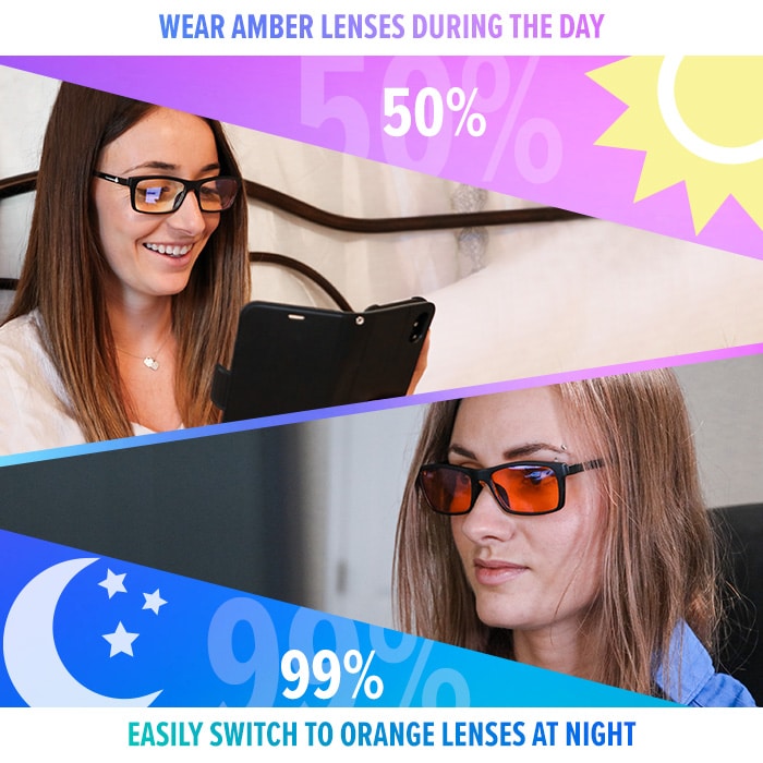 Versa Blue Light Blocking Glasses – 2 in 1 Clip On Lenses