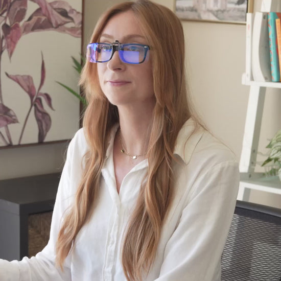 DefenderShield EMF Protection Blue Light Blocking Clip On Glasses Product Video