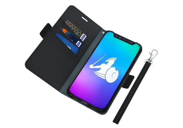 DefenderShield Cell Phone Radiation Case - EMF Protection RFID Blocker - Detachable Magnetic Wallet Case
