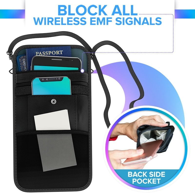 ConcealShield Cell Phone Faraday Travel Bag – EMF + RFID Blocking