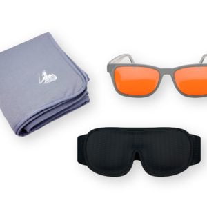 Bedtime Bundle – EMF Radiation Protection Blanket, Sleep Mask, and Blue Light Blocking Glasses