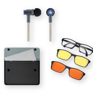 Work Bundle – EMF Radiation Protection Laptop Sleeve, Versa Glasses, and EMF-Free Earbuds