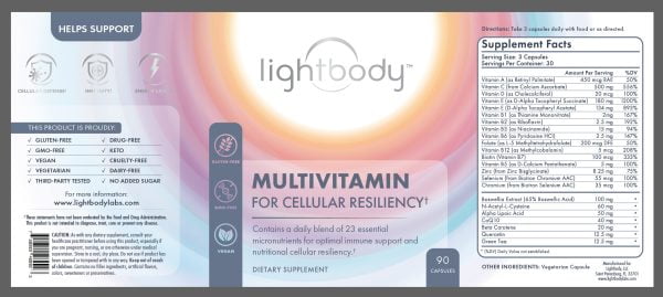 DefenderShield Lightbody Multivitamin Ingredients